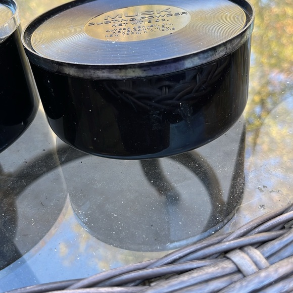 Alyssa Ashley Musk Dusting powder black empty containers. Pre-owned set of 2 - Picture 5 of 7